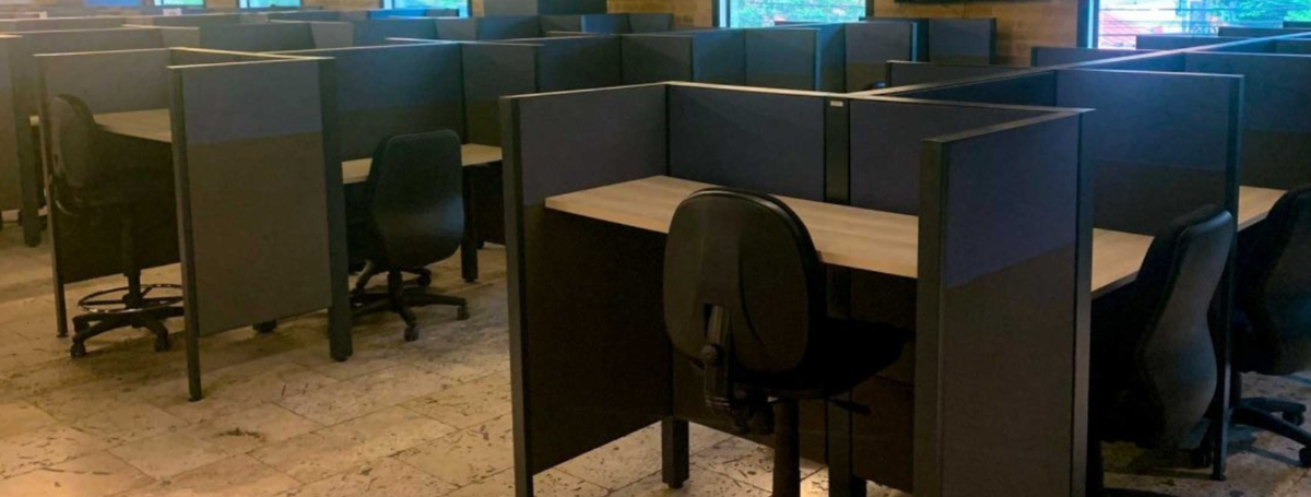 Empty office cubicles